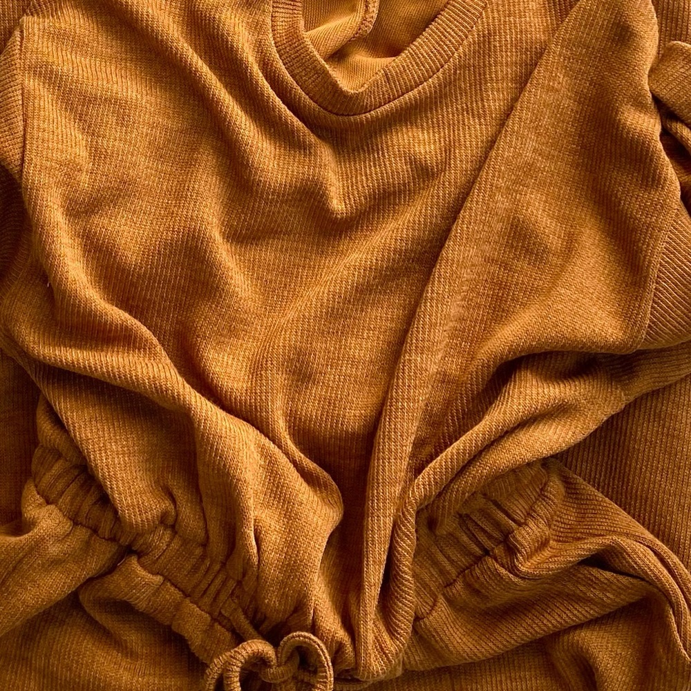 Privy Ribbed Knit Jogger Jumpsuit in Warm Caramel Brown, Size S, NWOT - Picture 8 of 8